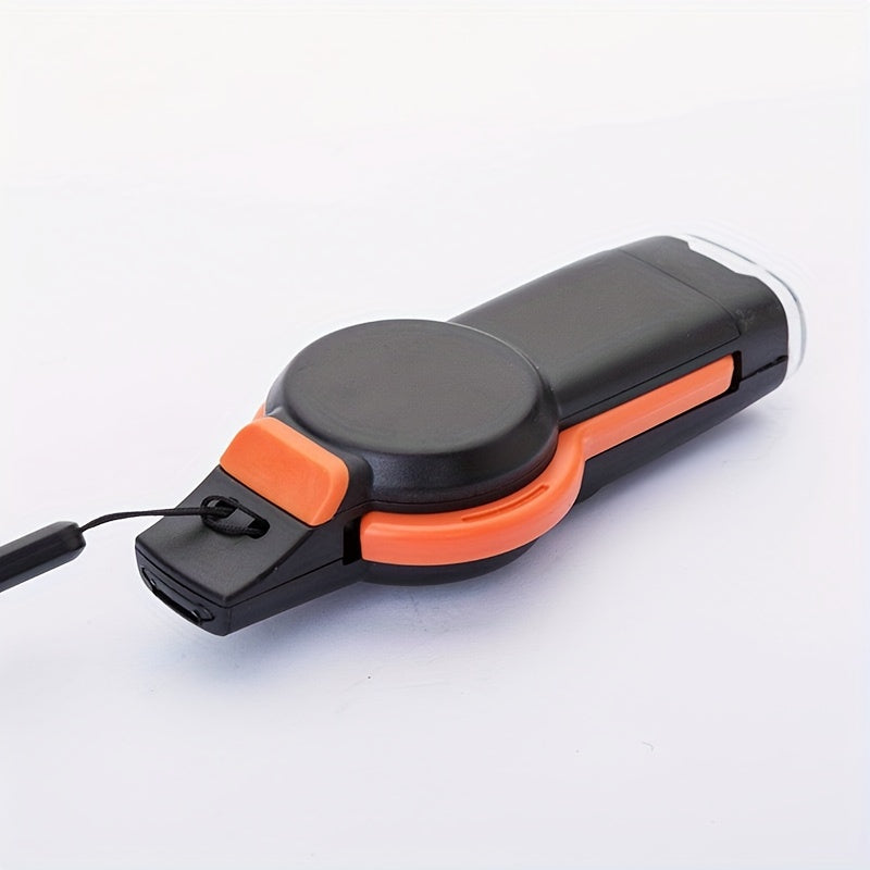 7-in-1 Survival Whistle with Compass, Magnifying Glass, Thermometer, and Emergency Functionality – Durable ABS Material, Black & Orange Design, Perfect for Outdoor Adventures