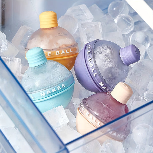 4pcs Silicone Ice Ball Maker - 2.5in Round Sphere Whiskey and Cocktail Mold for Kitchen Tools