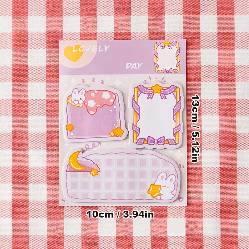 60pcs Cute Bunny Sticky Notes - Adorable Memo Pads for Students, School Supplies & Office Essentials
