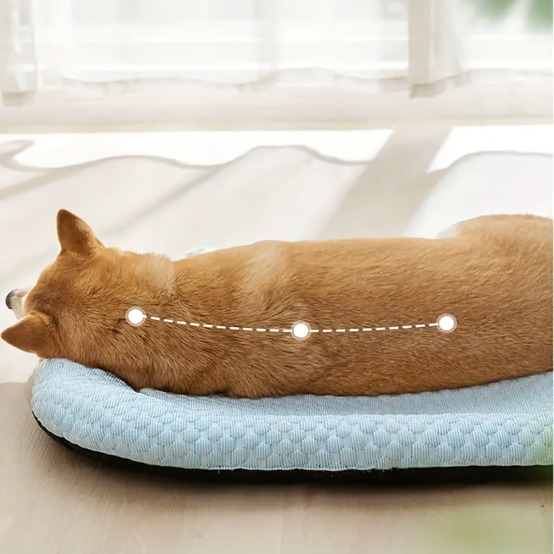 Light Blue Washable Summer Cooling Mat for Dogs - Cool Bean Pad for Pets When Going Out, Car Pet Cooling Pad, Breathable and Comfortable, Heat Dissipation and Ventilation, Kühlmatte Hund