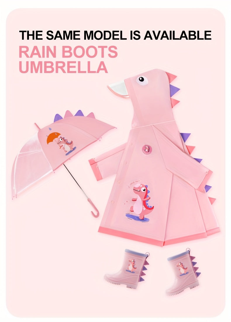 Kids' Soft and Comfortable Outdoor Thickened Raincoat for Boys and Girls -6 Years, Cute EVA Lightweight Rain Cape with 3D Tail Spikes