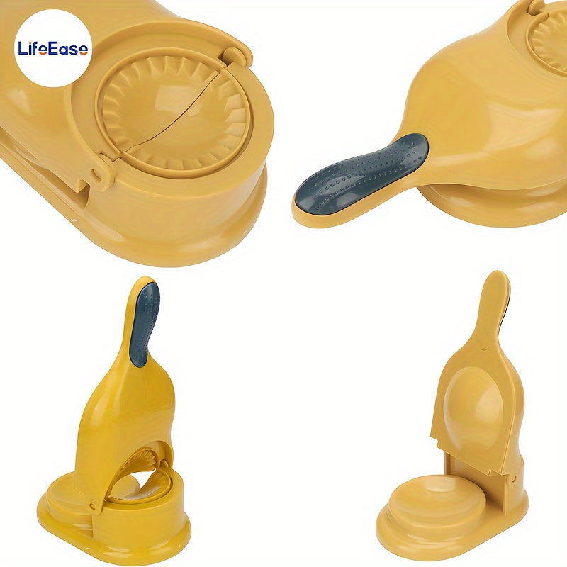 2-in-1 Easy Dumpling Maker - Manual DIY Press for Perfect Dumplings & Tortillas, Ideal for Holidays & Family Gatherings, Durable Polypropylene, Food-Safe Kitchen Essential