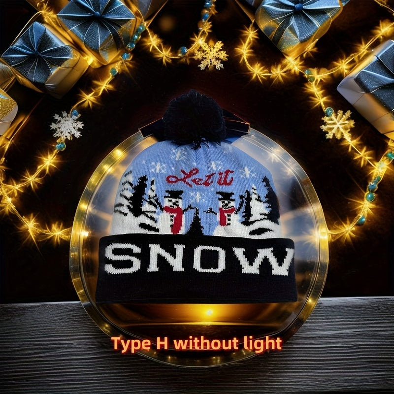 1pc Cartoon Jacquard Double-Layer Knitted Hat