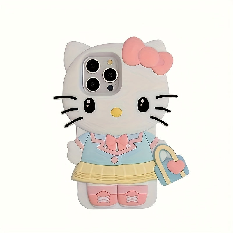 Licensed Cartoon Handbag for Kuromi Compatible with Iphone 16 Pro Max/15/14/13/12/11 Phone Cases, Apple 14 Pro Drop-Resistant Phone Protective Case.