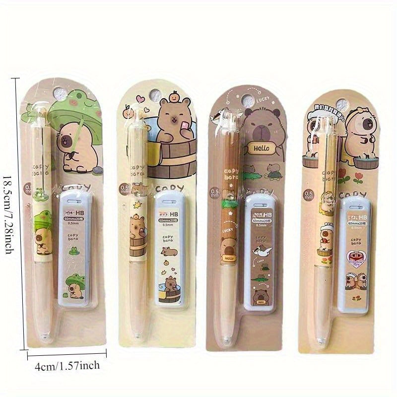 1pc Capybara Series High-Value Automatic Pencil Set, 0.5mm, Suitable for Office and School Stationery, School and Office Supplies, Back-to-School Essentials, Ideal Choice for Thanksgiving, Halloween, Christmas