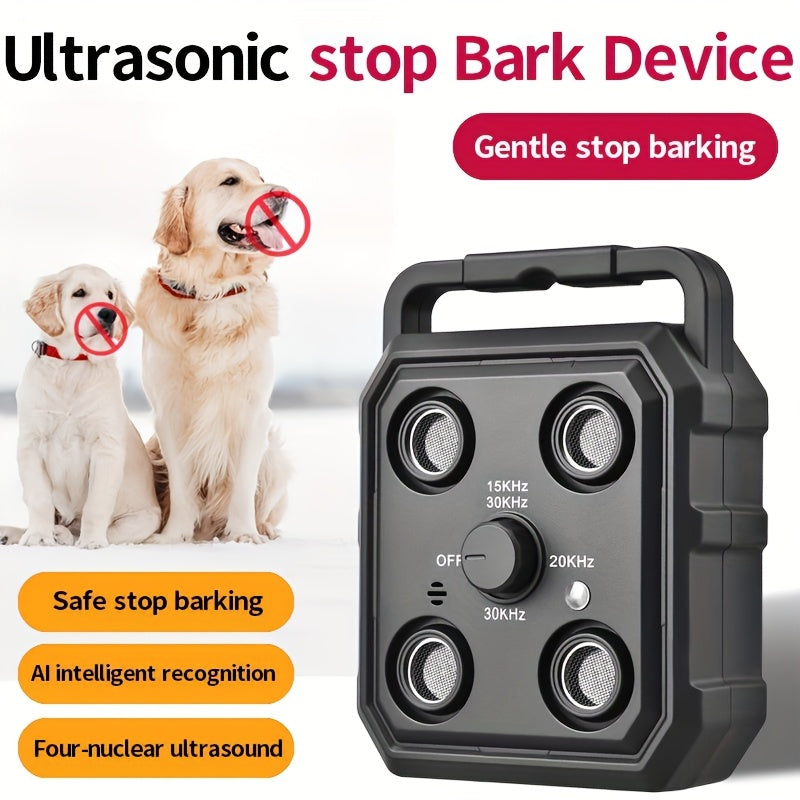Soundwave technology Anti-Bark Device for Dogs & Humans, Rechargeable USB-Powered with 300Hz-30KHz Range, Intelligent Bark Recognition, 3 Training Modes, Automatic Stop Barking Detection, Quad-Core Soundwave Technology
