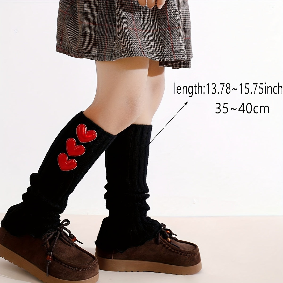 2-Pack Girls' Sweet Fashion Winter Leg Warmers with Heart Cutouts