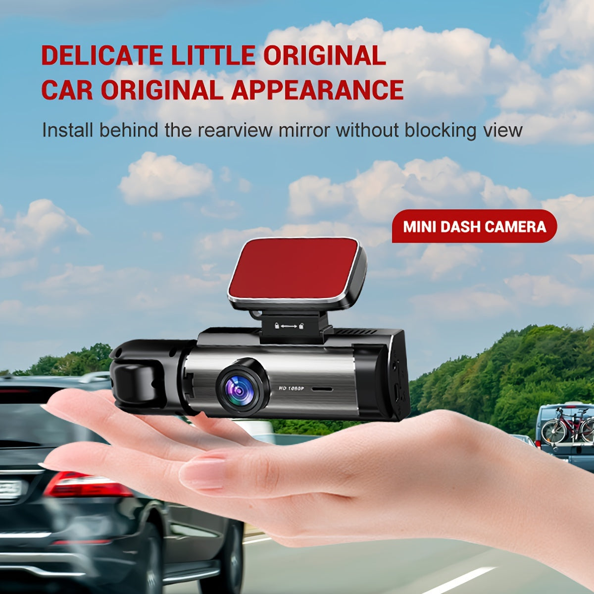 Dual Dash Cam A9, 3.16" Screen, 64G Included