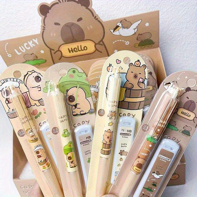 1pc Capybara Series High-Value Automatic Pencil Set, 0.5mm, Suitable for Office and School Stationery, School and Office Supplies, Back-to-School Essentials, Ideal Choice for Thanksgiving, Halloween, Christmas
