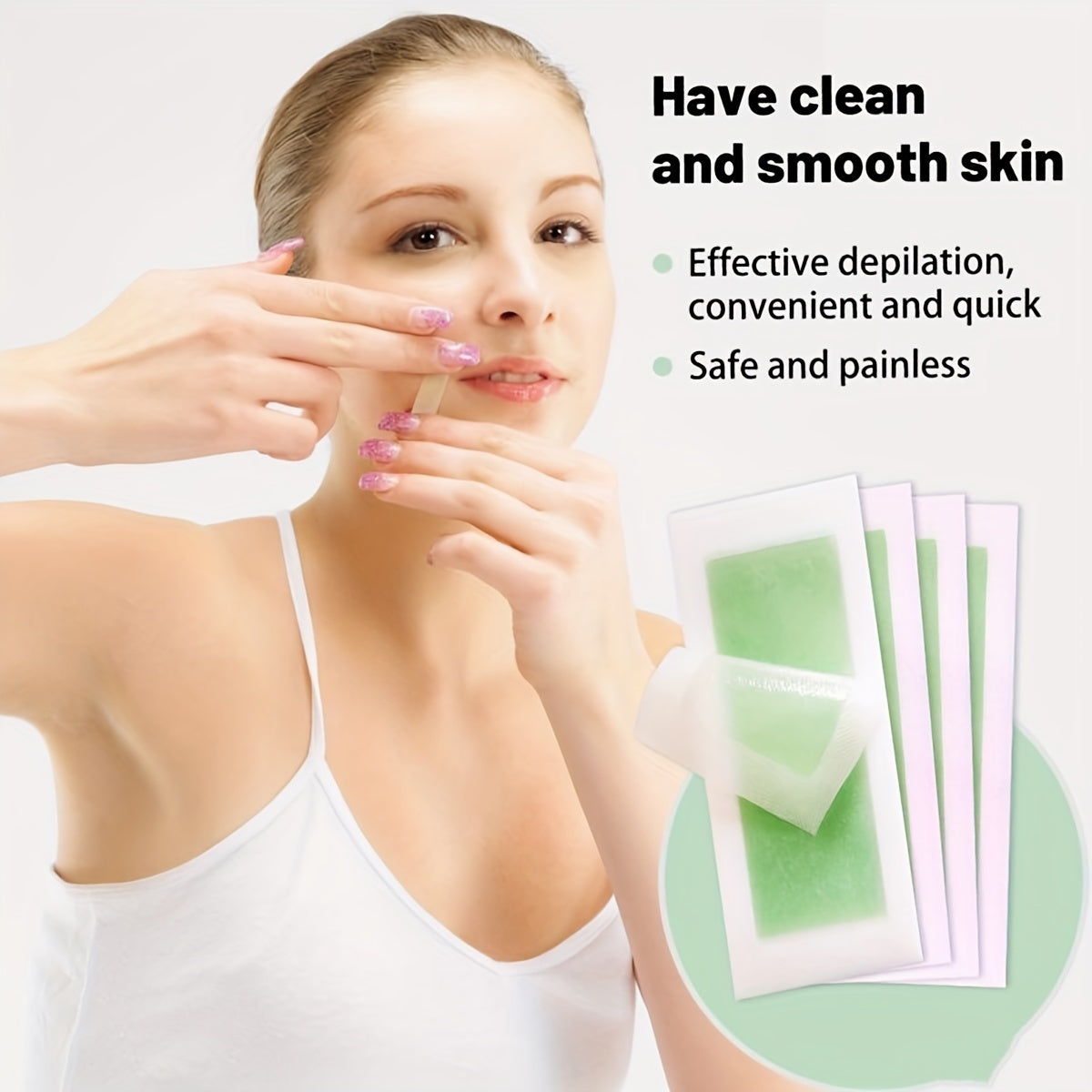 WAXKISS 20-Pack Ready-to-Use Wax Strips Aloe/Lemon/Rose/Lavender Scented Summer Hair Removal Portable travel Size .