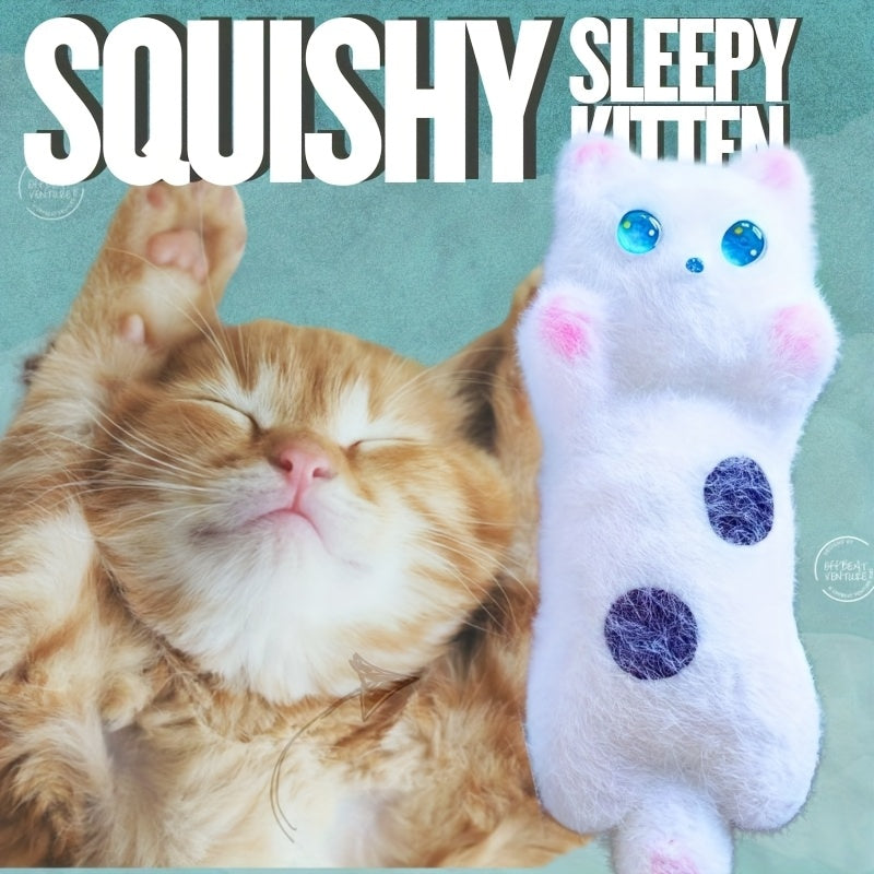 Tuxedo Kitty Skewer, Sleepy Cat Taba Squeeze Toy, Pet Lover, Squishy Doll, Relaxation, Fidget Toy, Birthday, Back to School, Christmas, New Year, Easter Gift, Home Decor, Student Office Relaxation