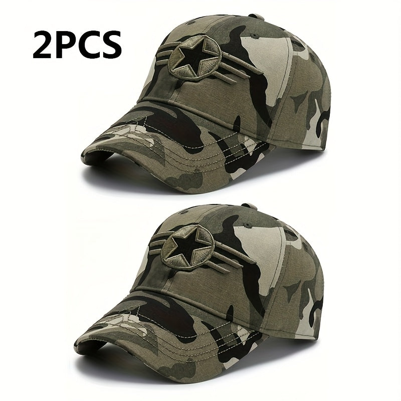 One Piece Men's Outdoor Sports Baseball Cap, Personalized and Fashionable, Simple Camouflage Sun Protection Hat