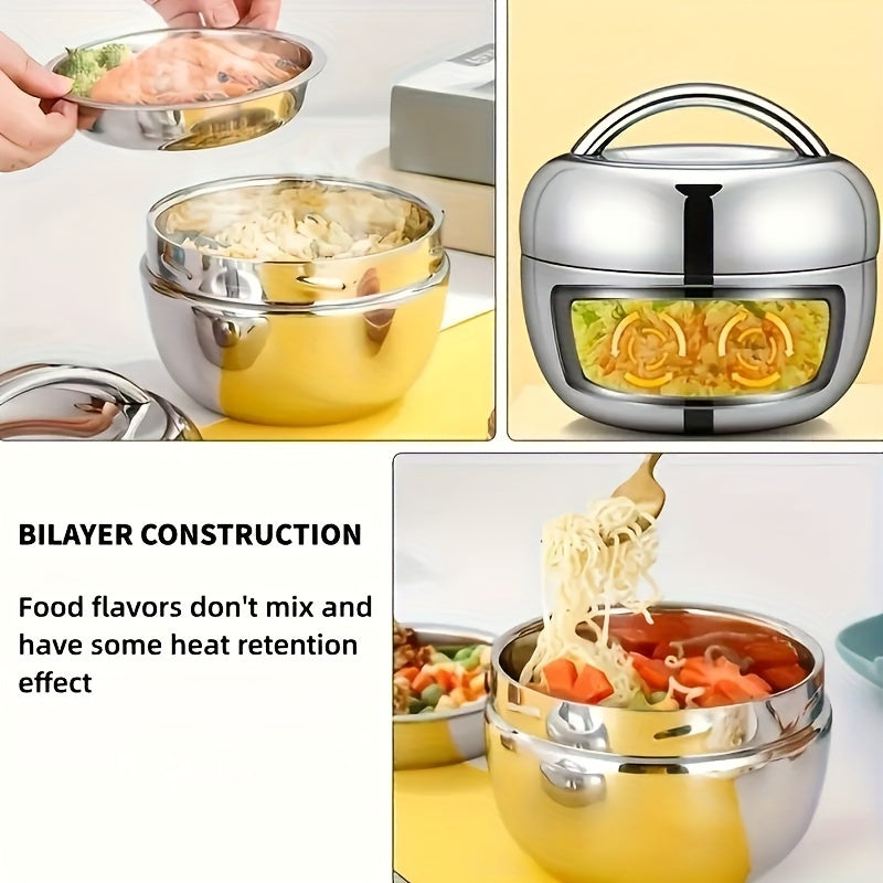 Stainless Steel Lunch Box – Insulated, Leakproof, Double-Layer