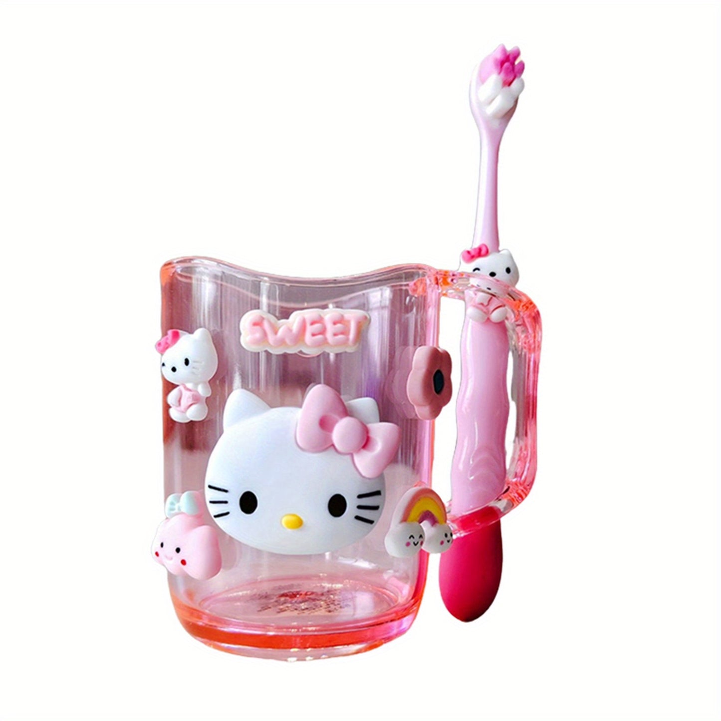 theme plastic toothbrush and rinse cup, durable and easy to clean, very suitable for home and dormitory, bathroom accessories | fun design | durable structure.