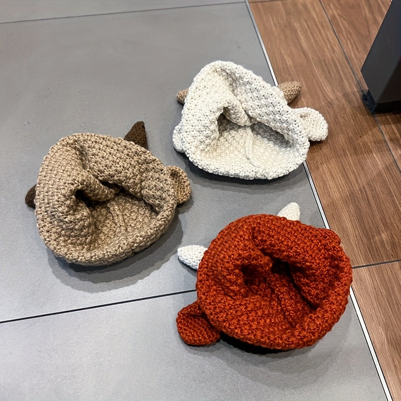 Hand- Cow Ear Beanie Hat for Women & Men