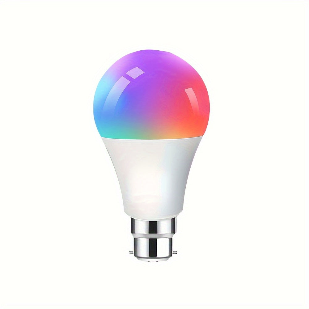 1PCS B22 LED WiFi Smart Light Bulb, RGB Smart Bulbs, 10W B22 Tuya APP Bulbs, Dimmable 16 Million Colours Changing Light Bulbs BT Control, 10W B22 Smart Tuya Bulbs Seting Timers, Scene And Music Sync, Voice Control Compatible