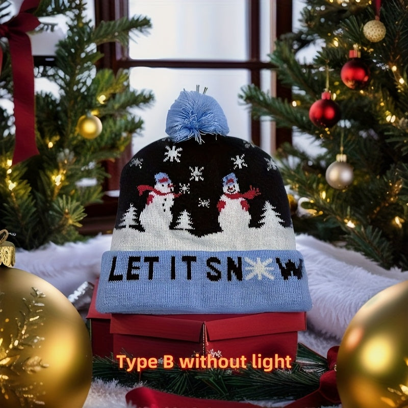 1pc Cartoon Jacquard Double-Layer Knitted Hat