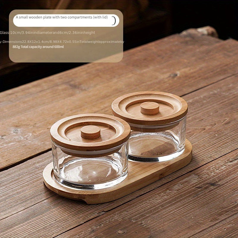 A Compartmentalized Fruit Platter with a Lid for Snacks, Nuts, And Tea Storage,