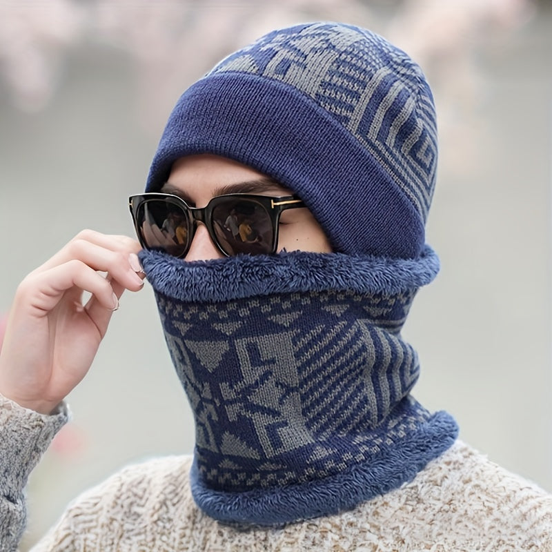 2pcs Men's Hat+Scarf Autumn