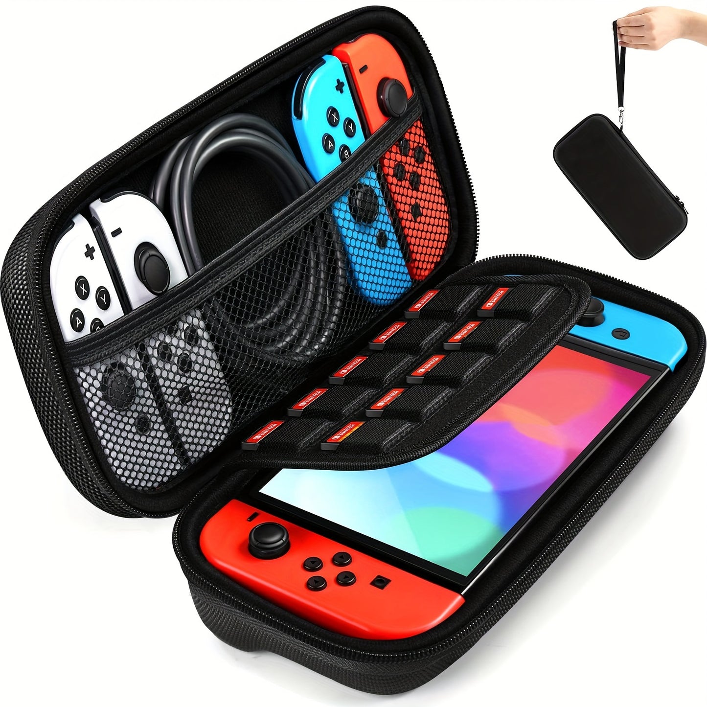 [Switch Storage Case] Waterproof, Shockproof, Dustproof Storage Case for Switch | for All Game Cards, Cables, Earphones, Etc. and Easy to Carry