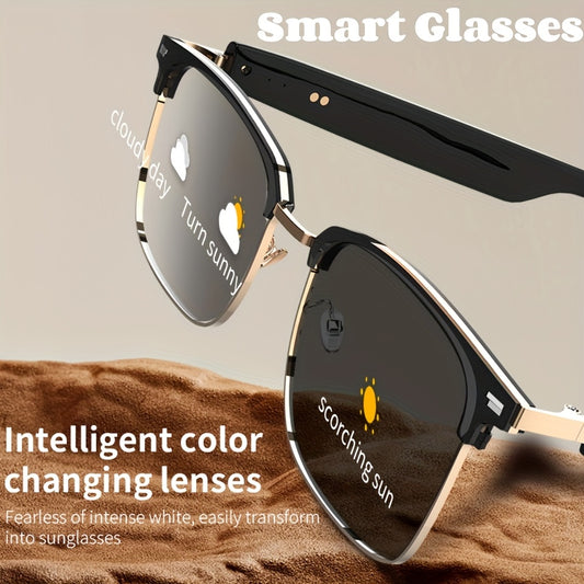 LIFEBEE Wireless 5.4 Smart Glasses Headphone, Smart Color Changing Wireless Glasses With Wireless Calling, Built-in Microphones, AI Voice Assistant, Music Control, Remote Photography, Multifunctional Wireless Glasses For Outd