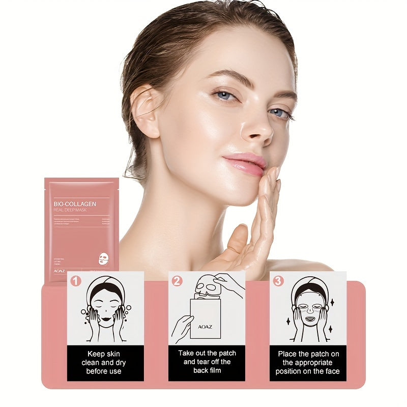 4pcs Bio-Collagen Real Deep Mask Pack Hydrating & Firming Facial .