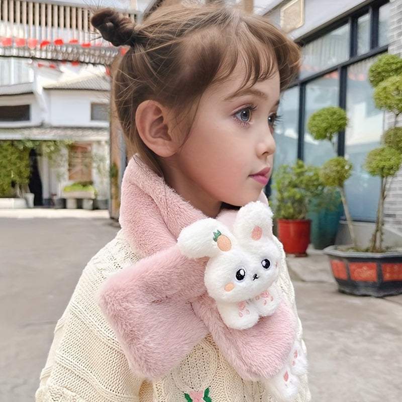 1pc Kids Scarf, Cartoon Bunny Desig