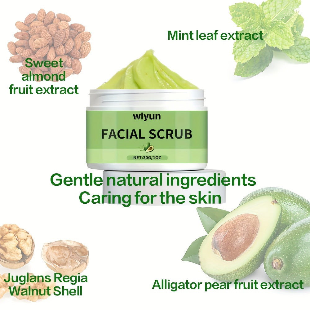 Avocado Walnut Facial Scrub for Deep Gentle Cleansing