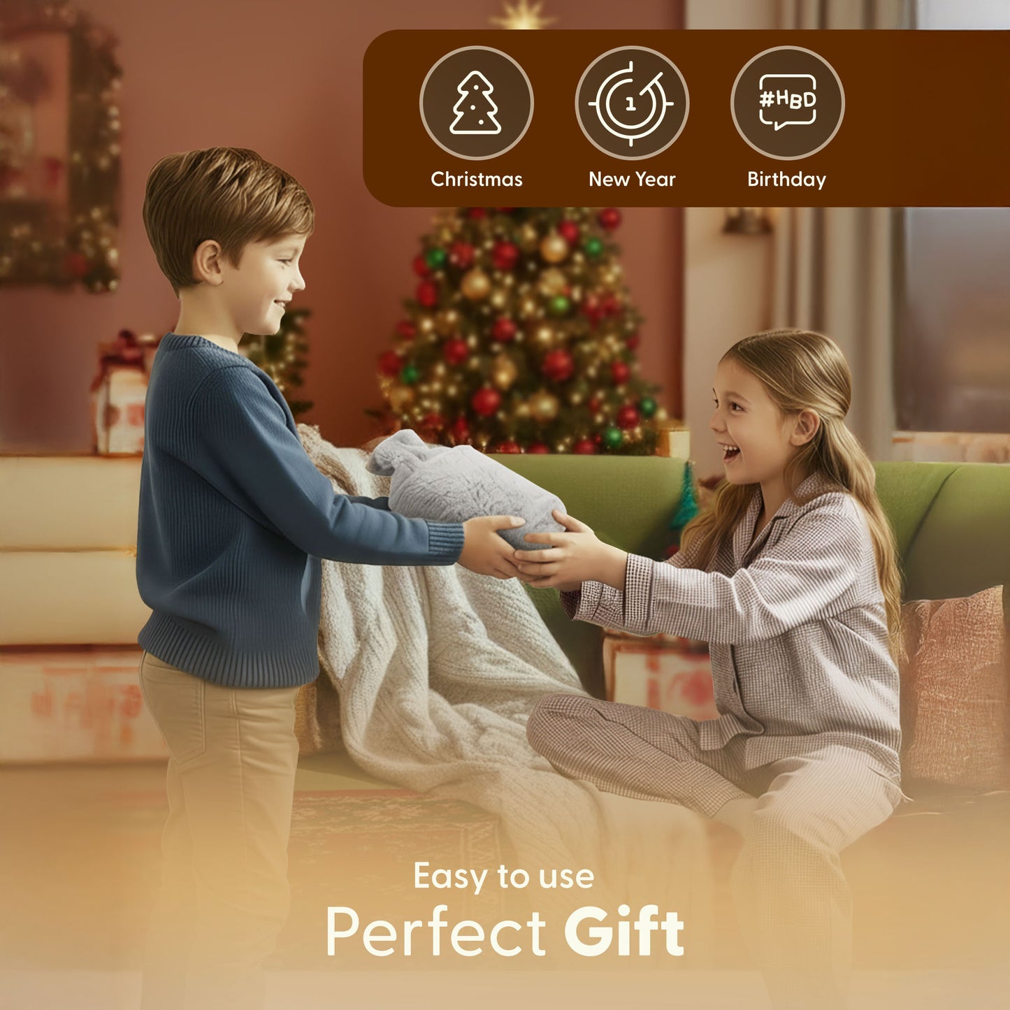 Cosy Hot Water Bottle with Plush Cover