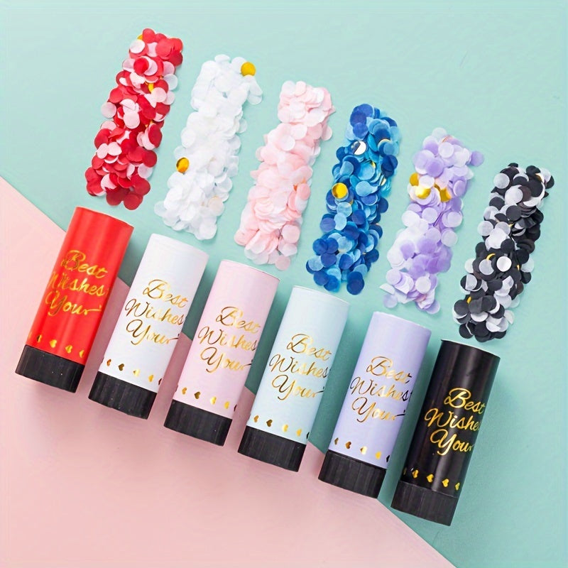 # 5pcs Handheld Confetti Cannon Set for Weddings & Birthdays, Paper Confetti Popper Tubes with Custom Messages, Universal Celebration Party Favors for Adults 18+