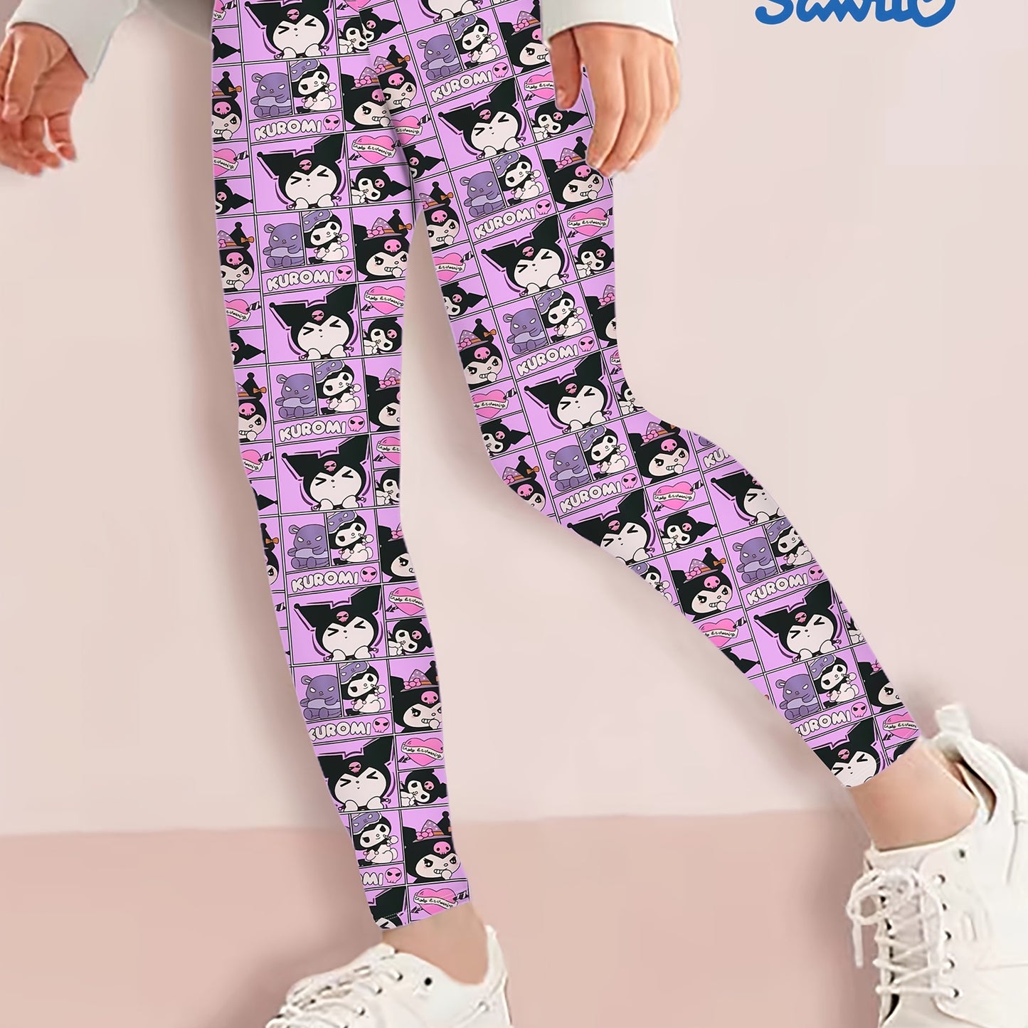 For Hello Kitty & for Kuromi 3D Print Slim Yoga Pants for Girls - Cute Cartoon Design, Soft & Comfortable, Perfect for Casual or Active Wear, All-Season Wear, Casual Wear Pants | Playful Design Pants | High-quality Print, for