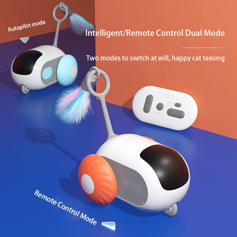 Remote Control/ Autopilot Dual-mode Teasing Cat Toy Electric Car, Teasing Cat Stick, Pet Supplies