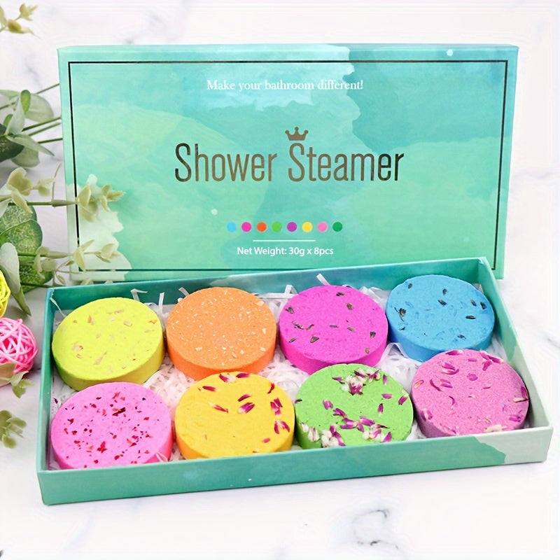 8-Pack Shower Steamers with Essential Oils,Bath Bombs,Self-Care,Gifts for Women And Men.