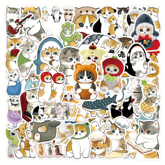 55pcs Mofusand Sticker, for Decorating Stationery, Cup, Mobile Phone, Laptop, Suitcases, Refrigerator, Skateboard, Guitar