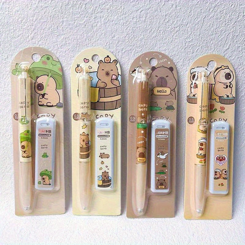 1pc Capybara Series High-Value Automatic Pencil Set, 0.5mm, Suitable for Office and School Stationery, School and Office Supplies, Back-to-School Essentials, Ideal Choice for Thanksgiving, Halloween, Christmas