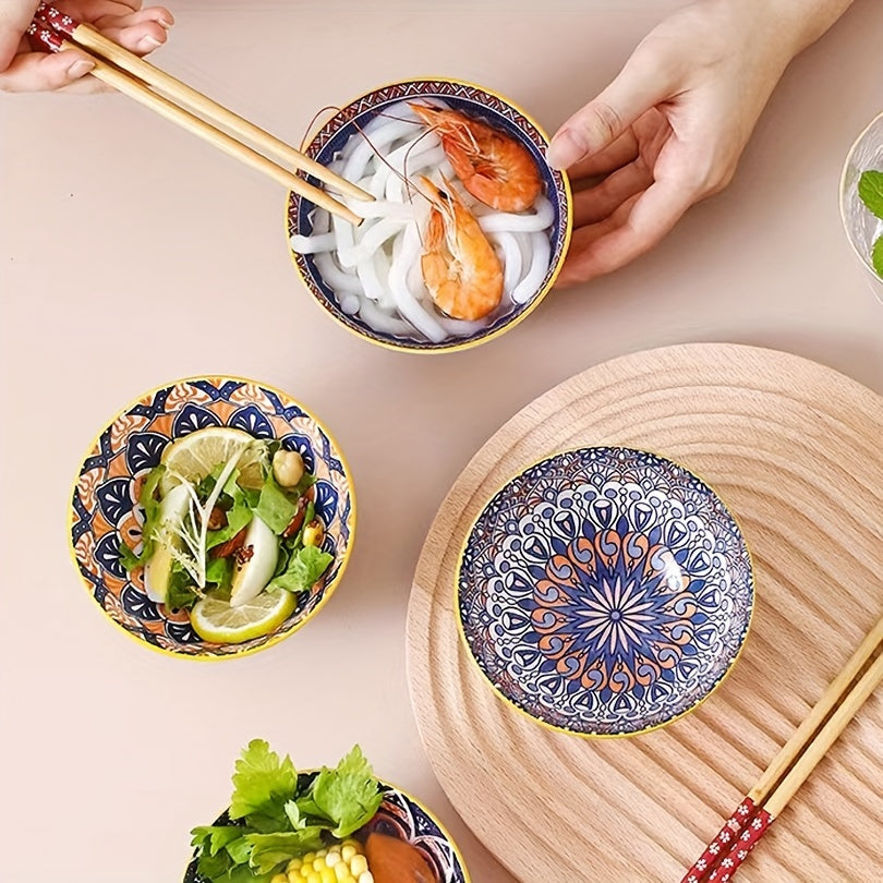 2/4/6 Cereal Bowls with Gift Box, Ceramic Soup Bowl Set, Kitchen Coloured Bowls for Dishwasher and Microwave Safe.