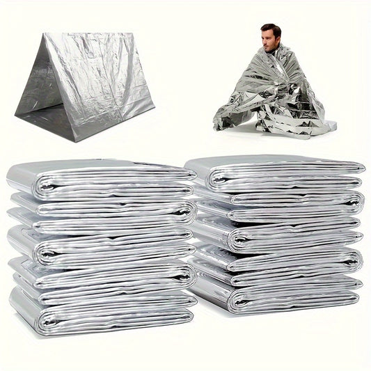 90% Heat Retention Thermal Blankets - Ultimate Survival Kit: 10-Pack, 52"" X 82"" - Essential Outdoor Gear