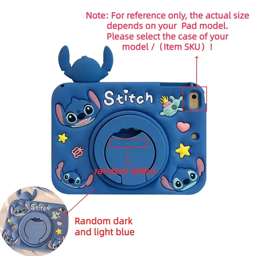 Stitch Anime iPad Protective Cases | for iPad 2022 10th Gen 10.9in, 8th 7th Gen 10.2in, 2020 Pro 11in | Cute iPad Cover with Shoulder Straps & Rotating Bracket