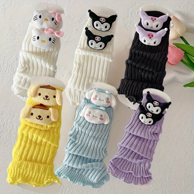 1 Pair Sanrio Cartoon Leg Warmers – Hello Kitty & My Melody Designs, Sleek Fit for Calf Support | Ideal for Spring–Autumn Outfits, Office Comfort & Home Lounging | Perfect Valentine's or Christmas Gift