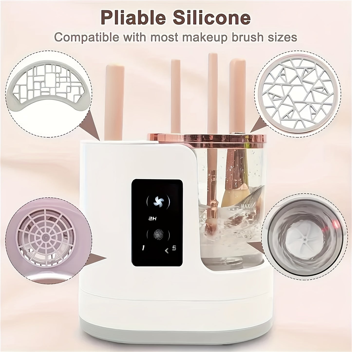 Upgraded Electric Makeup Brush Cleaner, a Tool for Washing Makeup Brushes, Powered by USB, Featuring a Combined Drying And Cleaning Function, with 5 Adjustable Settings, Including 2-Hour And 5-Hour Timer Modes, Making It a Pe