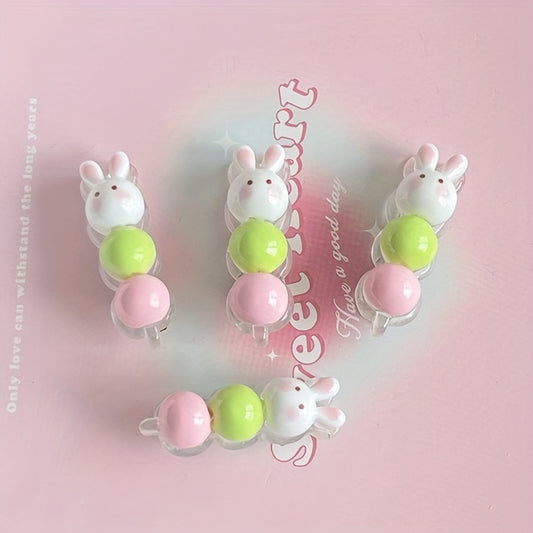 [Small Cartoon Hair Clips] Cute Bunny Hair Claws for Women, Small Plastic Animal Cartoon Hair Clips, Minimalist Mixed Color Duckbill Grips, Creative Ice-transparent Candy Gourd Hair Accessories, Single Piece