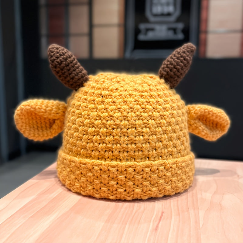 Hand- Cow Ear Beanie Hat for Women & Men