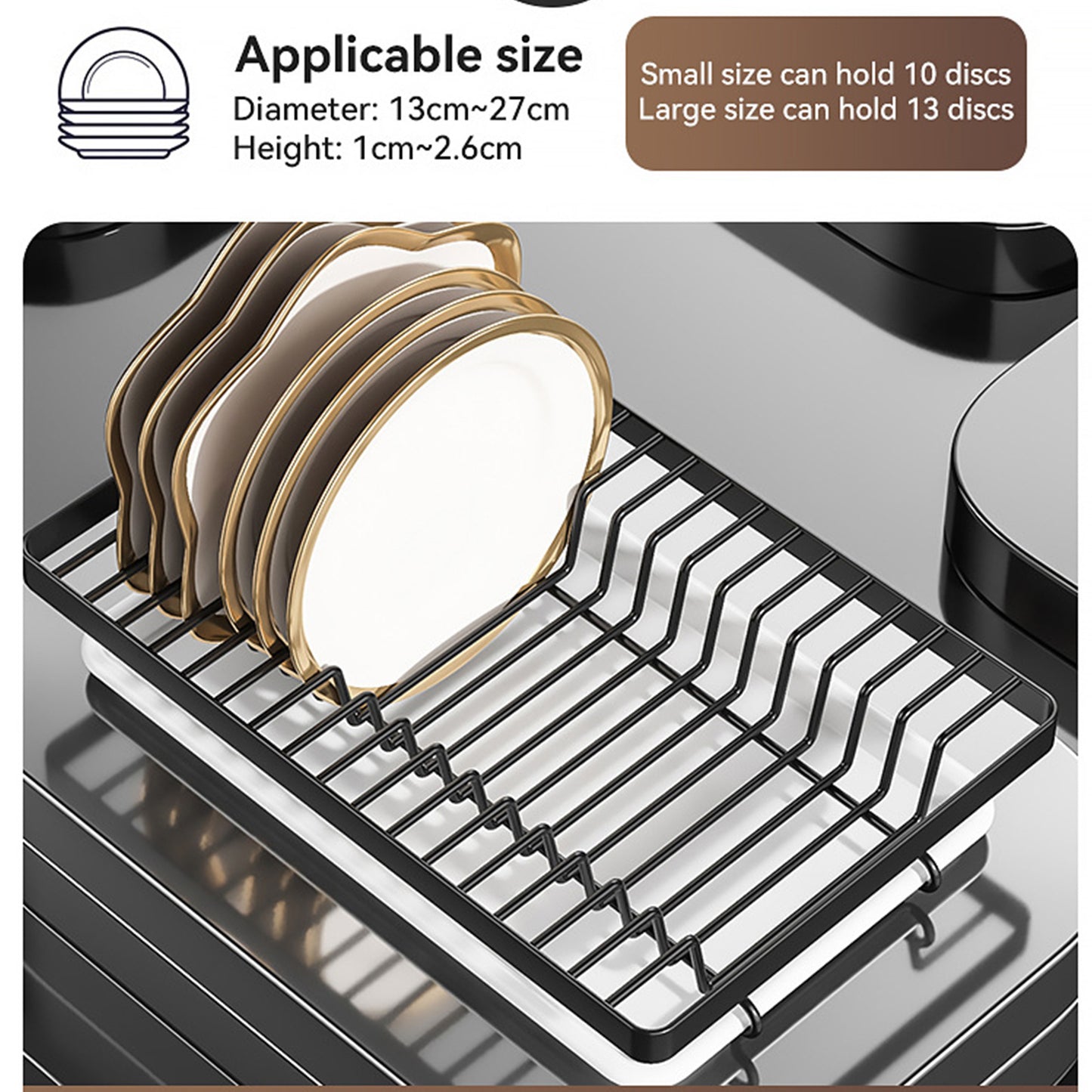 Cutlery Storage Rack, 3-Tier with Drainage, Knife, Knife Rack And Cutting Board Storage Stand, Multi-Functional Bowl And Dish Drainer, Suitable for Kitchen Countertop And Cabinet, Kitchen Organization And Storage.