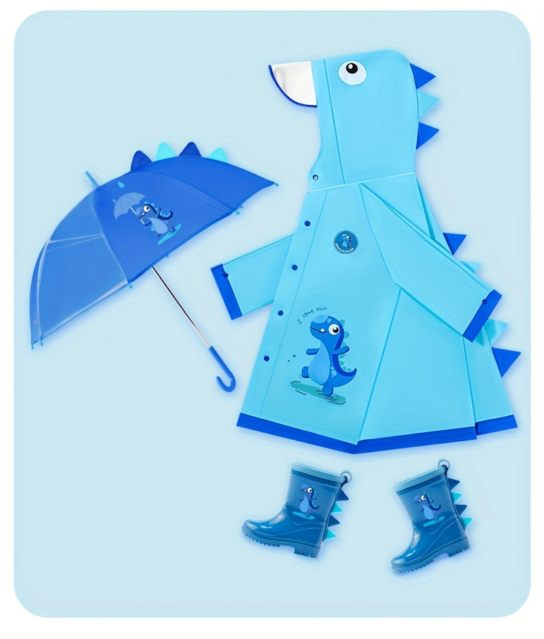 Kids' Soft and Comfortable Outdoor Thickened Raincoat for Boys and Girls -6 Years, Cute EVA Lightweight Rain Cape with 3D Tail Spikes