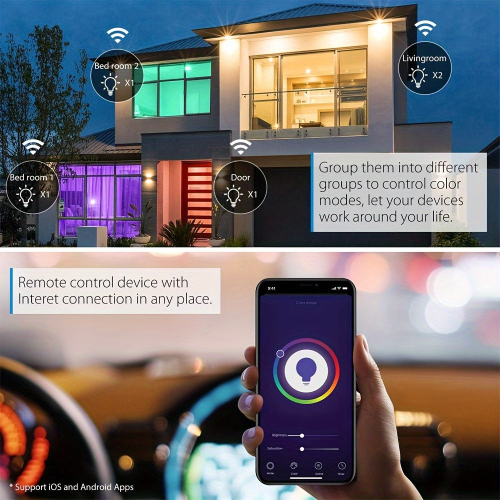 1PCS B22 LED WiFi Smart Light Bulb, RGB Smart Bulbs, 10W B22 Tuya APP Bulbs, Dimmable 16 Million Colours Changing Light Bulbs BT Control, 10W B22 Smart Tuya Bulbs Seting Timers, Scene And Music Sync, Voice Control Compatible