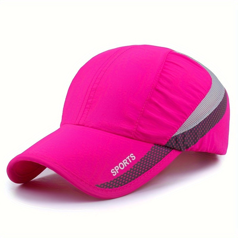 [Quick-Dry Sport Cap Sun Protection] 1 EDIKO Quick-Dry Sport Cap, Adjustable, Breathable Mesh Back, Sun Protection Hat for Outdoor Activities, Camping & Hiking - Navy Blue with Gray Accents, Hiking Accessories