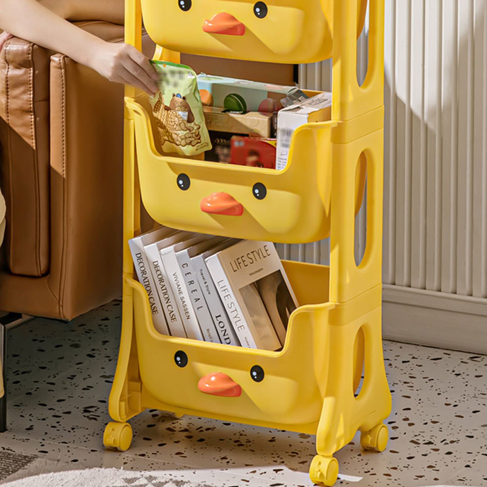 Three-layer Small Yellow Duck Storage Shelf