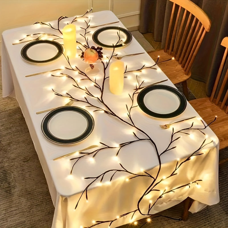 1pc USB Powered 96LEDS Bendable Willow Vine Lights Birch Tree Light, 8 Modes Rattan Decorative Light, Night Light Indoor Atmosphere Decorative Light for Home Living Room, Party Festival, Gift for Birthday Christmas Valentine'