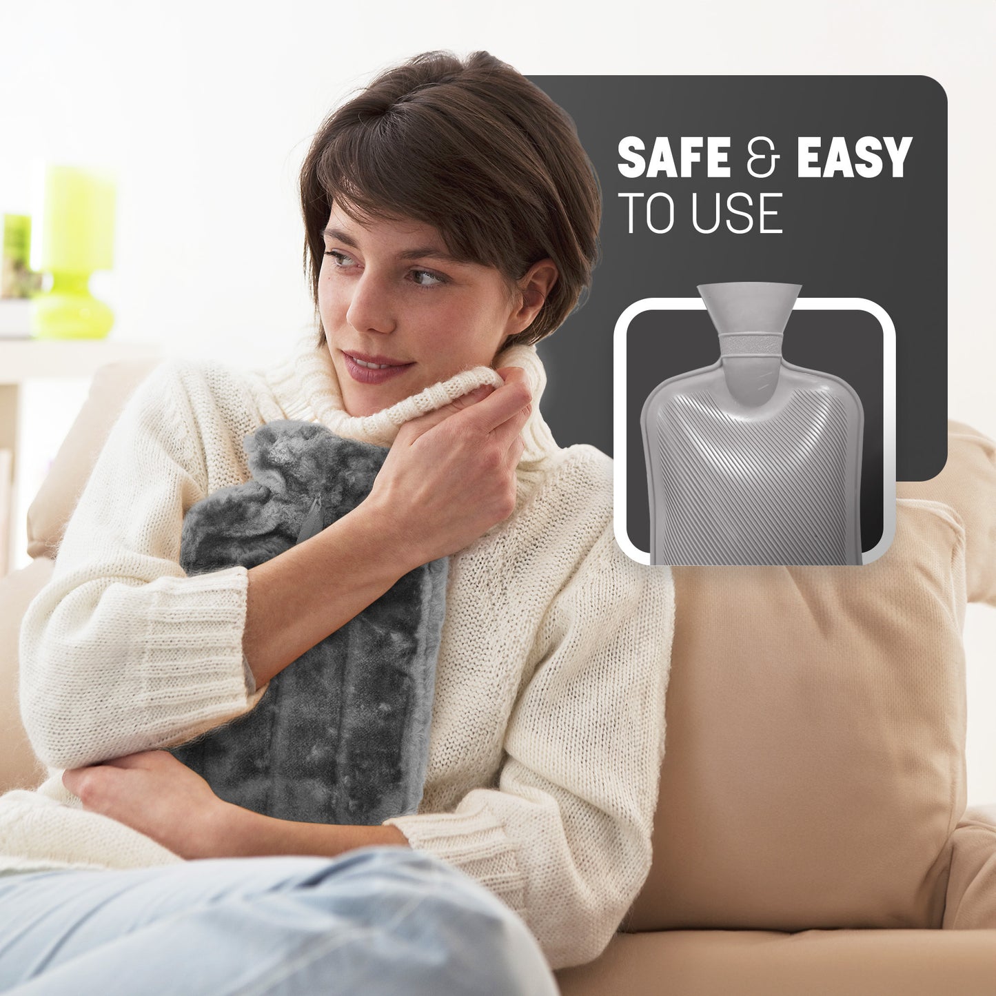 Cosy Hot Water Bottle with Plush Cover