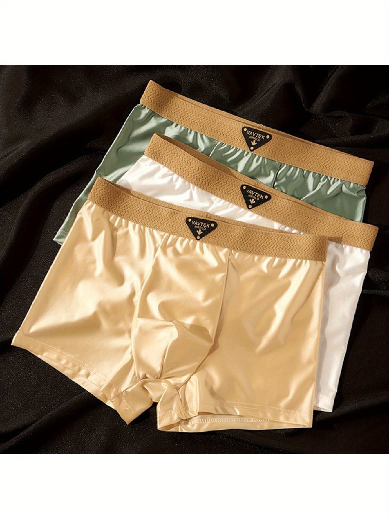 [Luxury Men's Underwear] 4pcs Men's Luxury Underwear. - Non-Transparent Ice Silky Fiber Boxer Briefs .